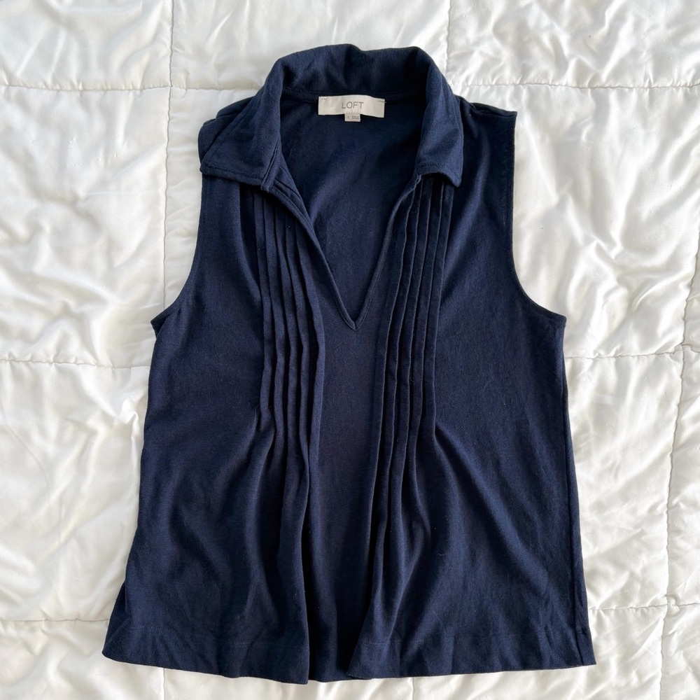 LOFT Deep Blue Textured Fabric